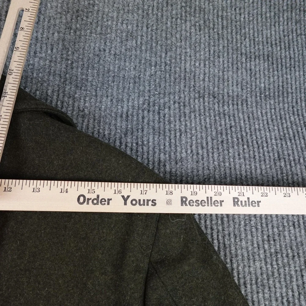 Banana Republic Mens Pea Coat Medium Green Wool Cashmere Double Breasted Quilted